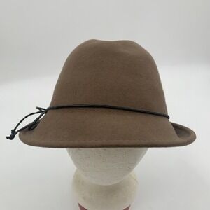 Scala Collezione Hat Cloche Fitted Womens One Size Brown Wool Felt Winter Warm